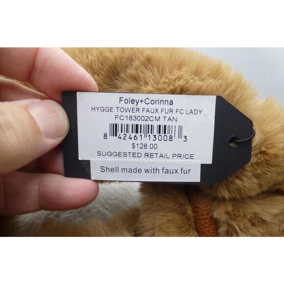 Foley + Corinna Hygge Tower Faux Fur Top Handle Crossbody Bag Tan New NWT H4 - Picture 3 of 11